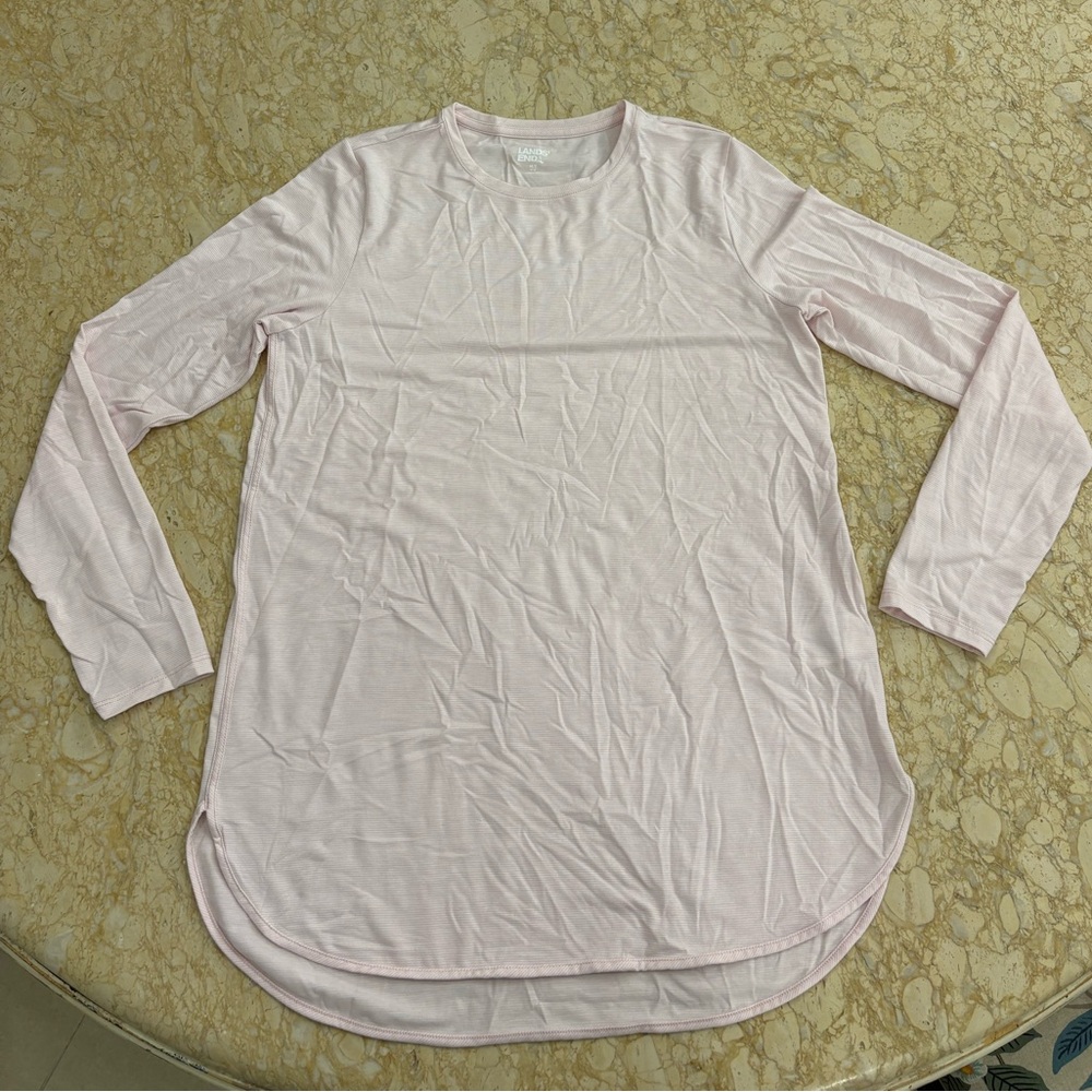 LANDS' END Women's Moisture Wicking UPF Sun Long Sleeve Tunic Top S: MED